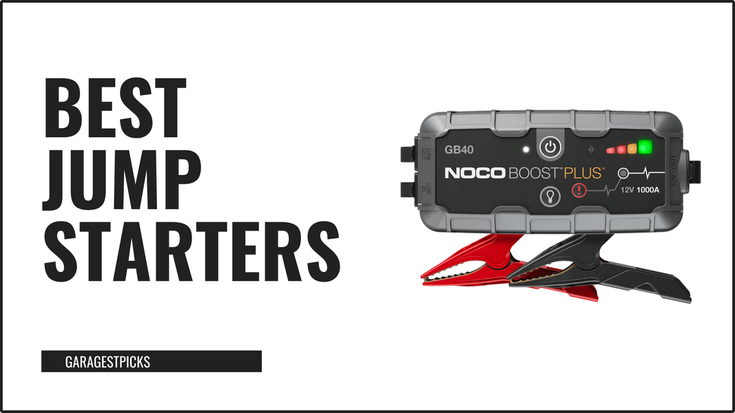 best jump starters in gray text with image of best jump starter